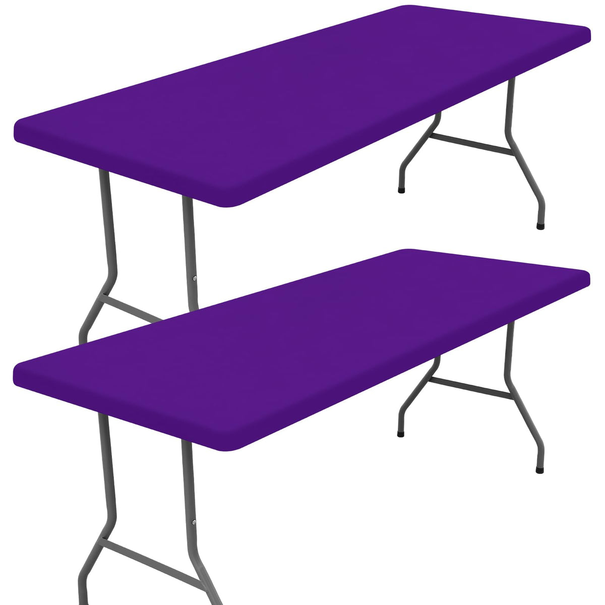 Moosfor 2 Pack Rectangle Spandex Fitted Table Cloth, 6FT Elastic Tablecloth
