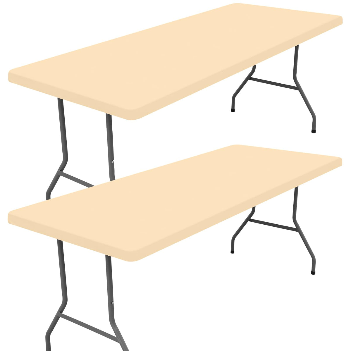 Moosfor 2 Pack Rectangle Spandex Fitted Table Cloth, 6FT Elastic Tablecloth