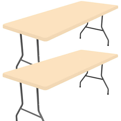 Moosfor 2 Pack Rectangle Spandex Fitted Table Cloth, 6FT Elastic Tablecloth