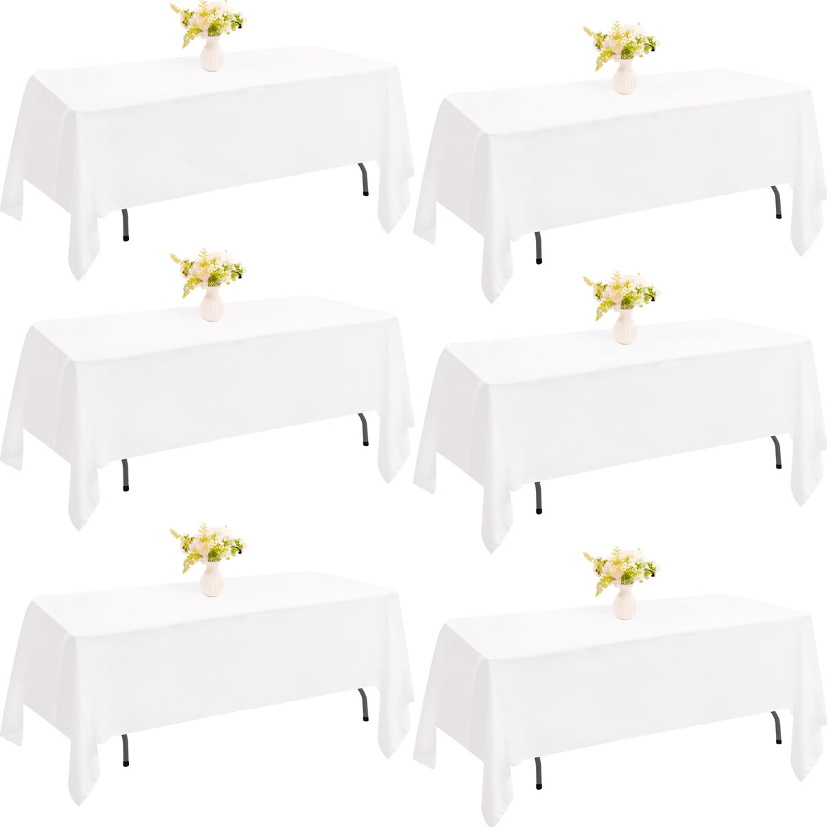 4 Pack Rectangle Tablecloth 60x102 Inch Black Washable Polyester Table Cover for Wedding Dining Table Buffet Parties Banquet Decoration（Black）