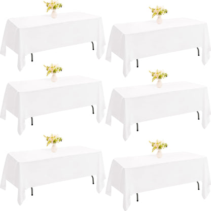 4 Pack Rectangle Tablecloth 60x102 Inch Black Washable Polyester Table Cover for Wedding Dining Table Buffet Parties Banquet Decoration（Black）