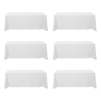 BRILLMAX 6 Pack White Tablecloths 60x126 Inch for 8ft Rectangle Tables