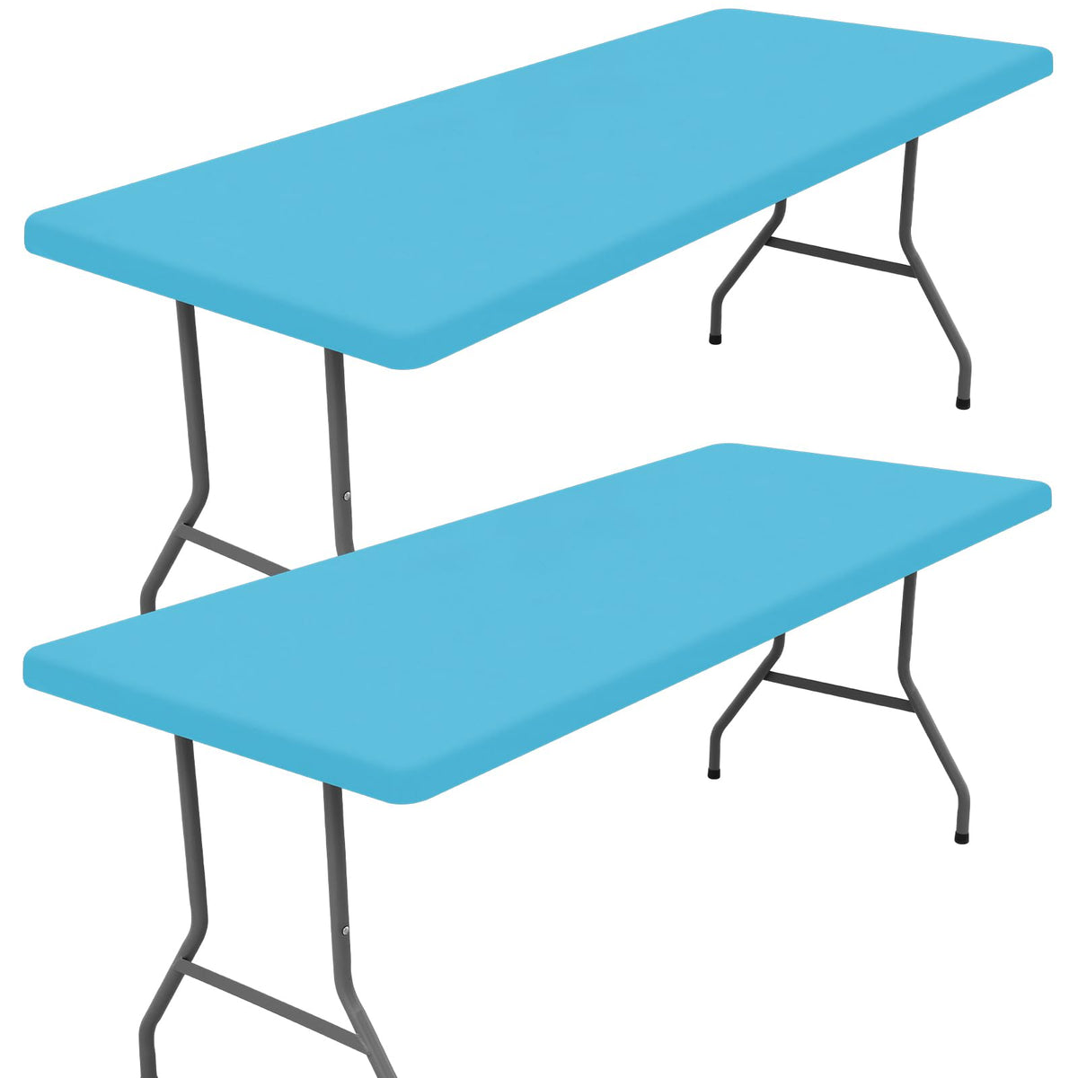 Moosfor 2 Pack Rectangle Spandex Fitted Table Cloth, 6FT Elastic Tablecloth