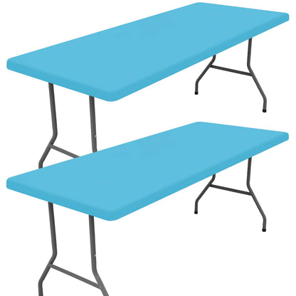 Moosfor 2 Pack Rectangle Spandex Fitted Table Cloth, 6FT Elastic Tablecloth