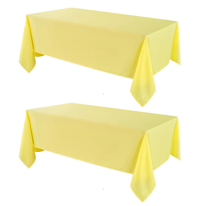 6 Pack Ivory Rectangle Tablecloths 60x120 Inch for 8ft Tables