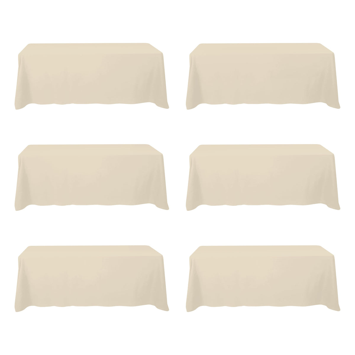 BRILLMAX 6 Pack White Tablecloths 60x126 Inch for 8ft Rectangle Tables