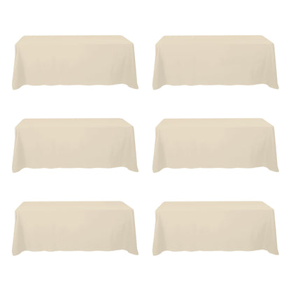 BRILLMAX 6 Pack White Tablecloths 60x126 Inch for 8ft Rectangle Tables