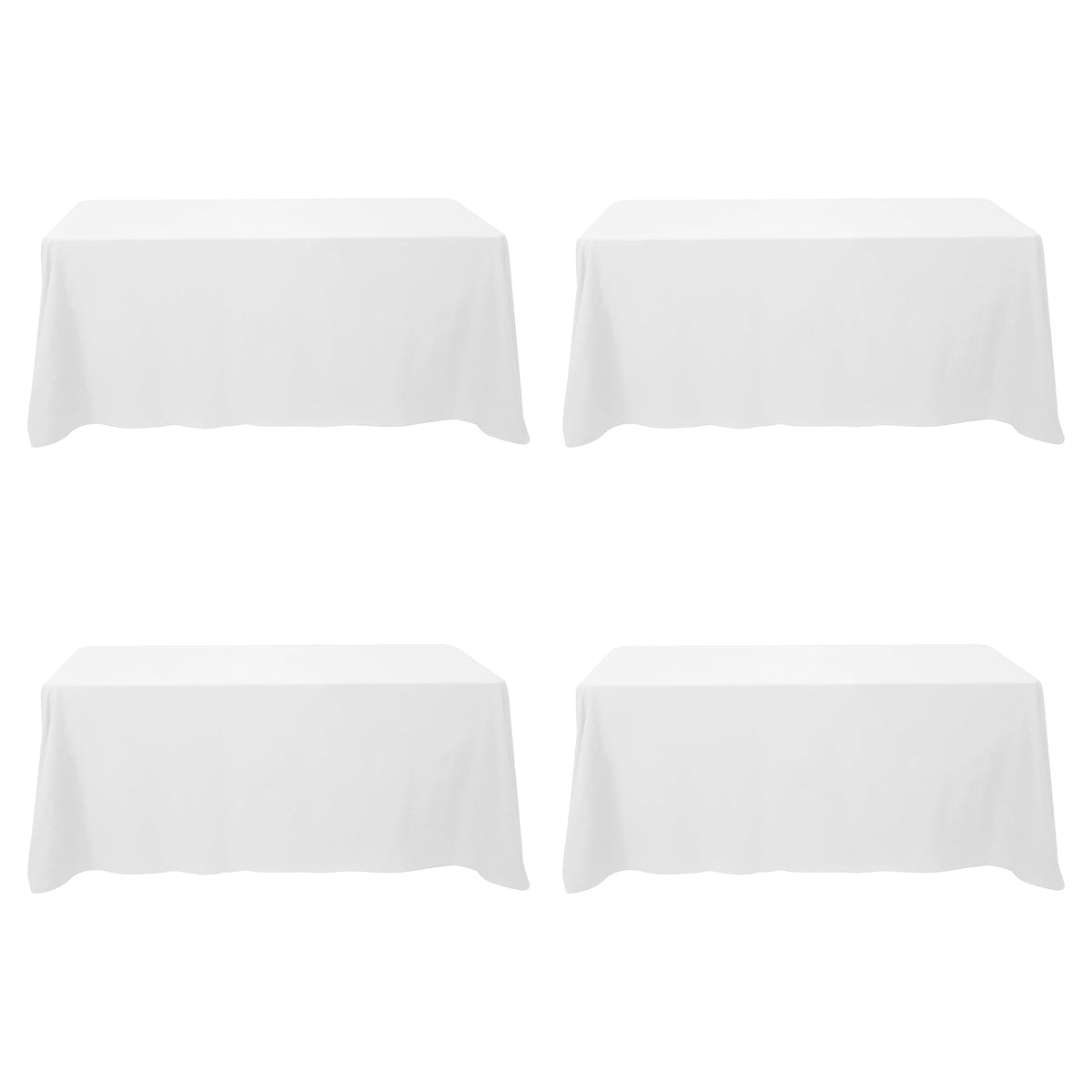 BRILLMAX 6 Pack White Tablecloths 60x126 Inch for 8ft Rectangle Tables