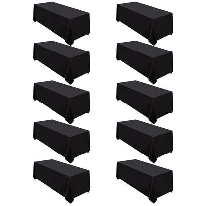 Surmente 90x156 Inch Black Tablecloth for 8 Foot Rectangle Tables