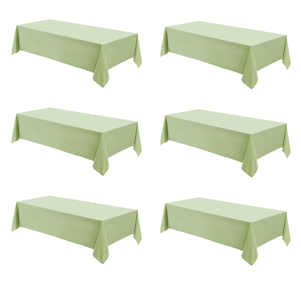 6 Pack Ivory Rectangle Tablecloths 60x120 Inch for 8ft Tables