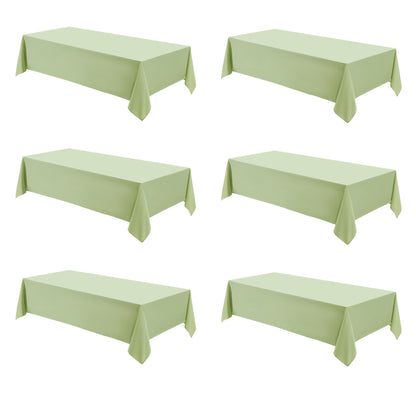 6 Pack Ivory Rectangle Tablecloths 60x120 Inch for 8ft Tables