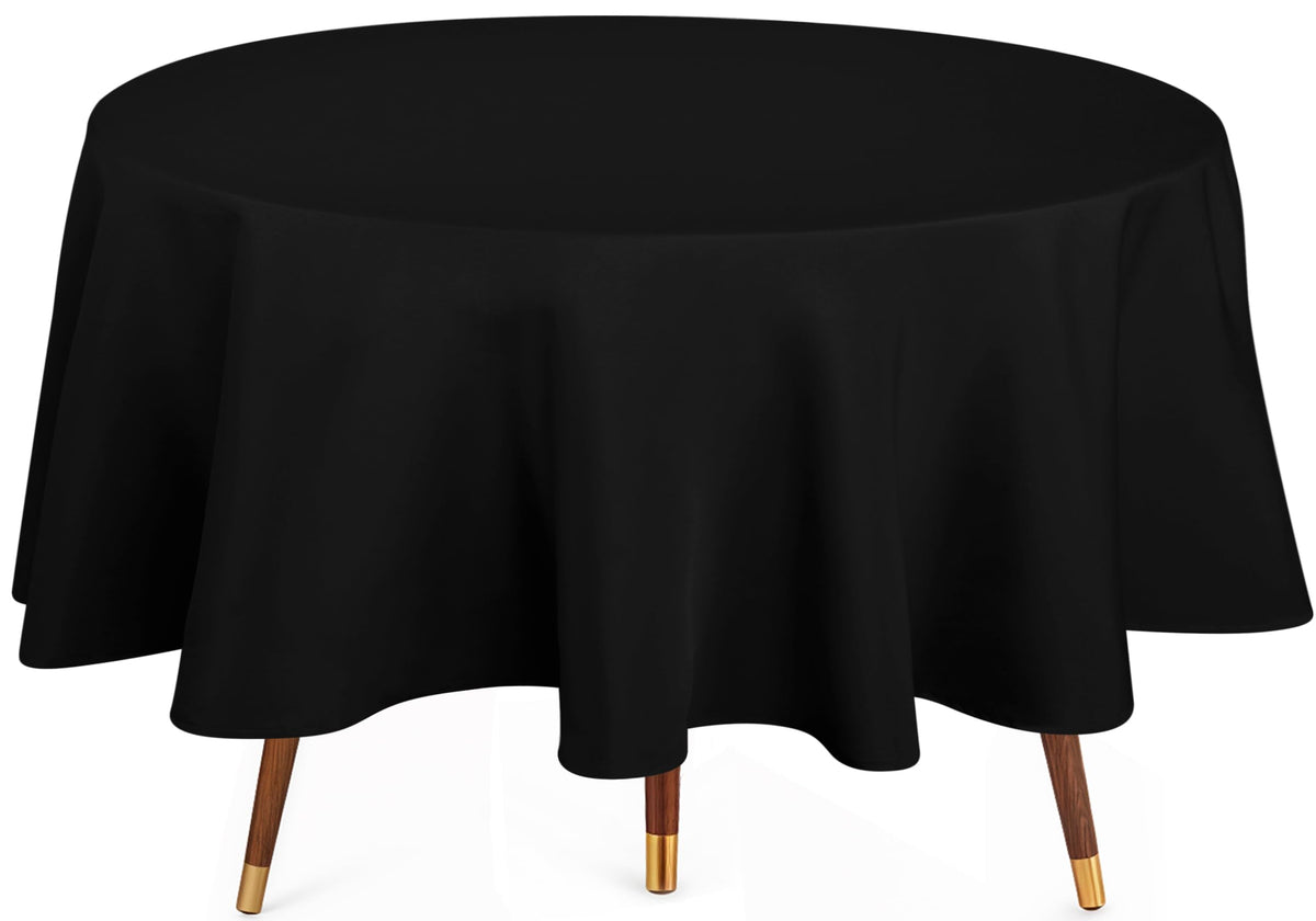 Utopia Kitchen Rectangle Table Cloth 2 Pack [60x102 Inches, Black]