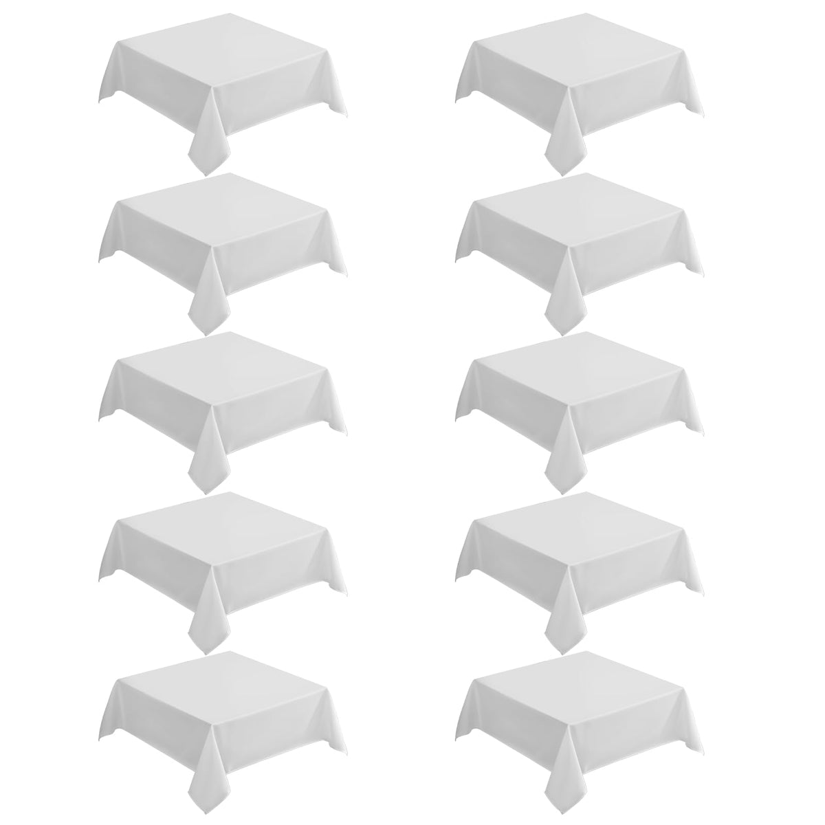 VidaFete Classic Series 10 Pack 90 * 132inch Black Rectangle Tablecloth