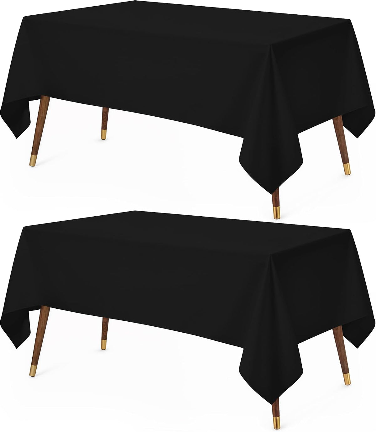 Utopia Kitchen Rectangle Table Cloth 2 Pack [60x102 Inches, Black]