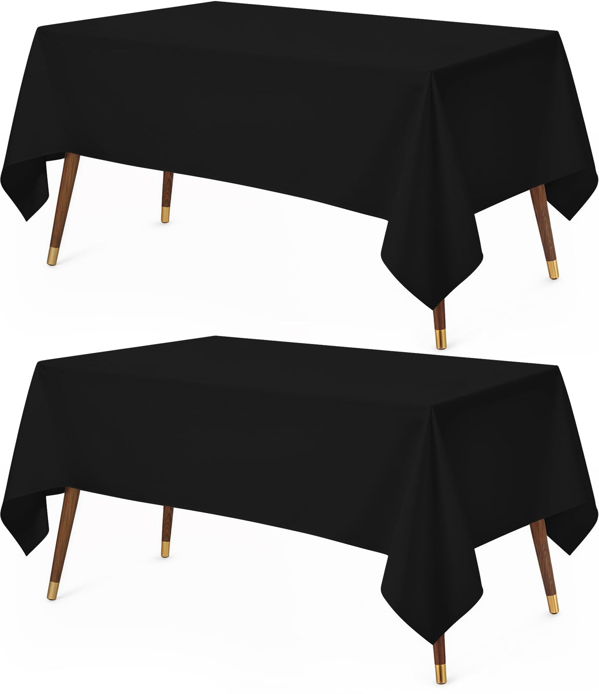 Utopia Kitchen Rectangle Table Cloth 2 Pack [60x102 Inches, Black]