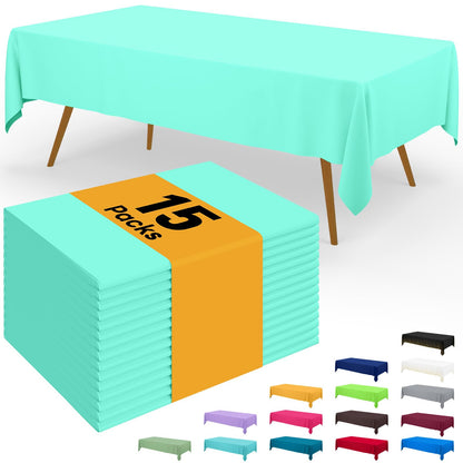 Smiry Plastic Disposable Waterproof Table Cloth - 54 x 108 Inch, 6 Packs