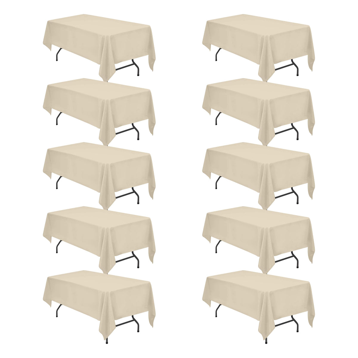 BRILLMAX 6 Pack White Tablecloths 60x126 Inch for 8ft Rectangle Tables