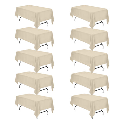 BRILLMAX 6 Pack White Tablecloths 60x126 Inch for 8ft Rectangle Tables