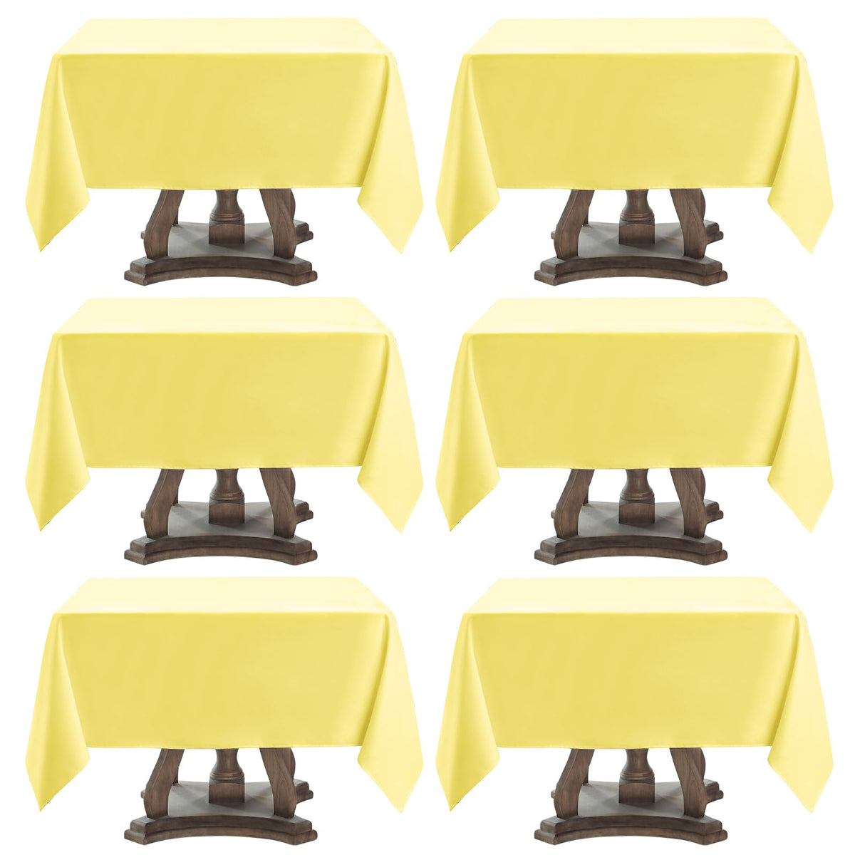 6 Pack Ivory Rectangle Tablecloths 60x120 Inch for 8ft Tables