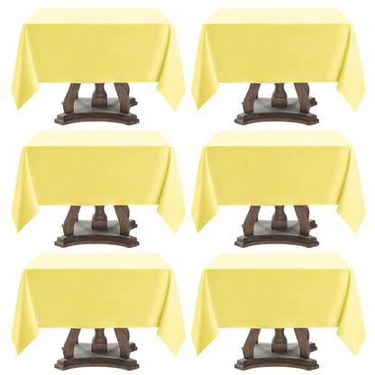 6 Pack Ivory Rectangle Tablecloths 60x120 Inch for 8ft Tables