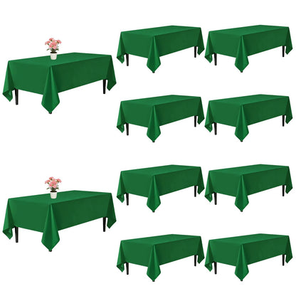 10 Pack Black Tablecloths 60 x 102 Inch for 6 Foot Rectangle Tables