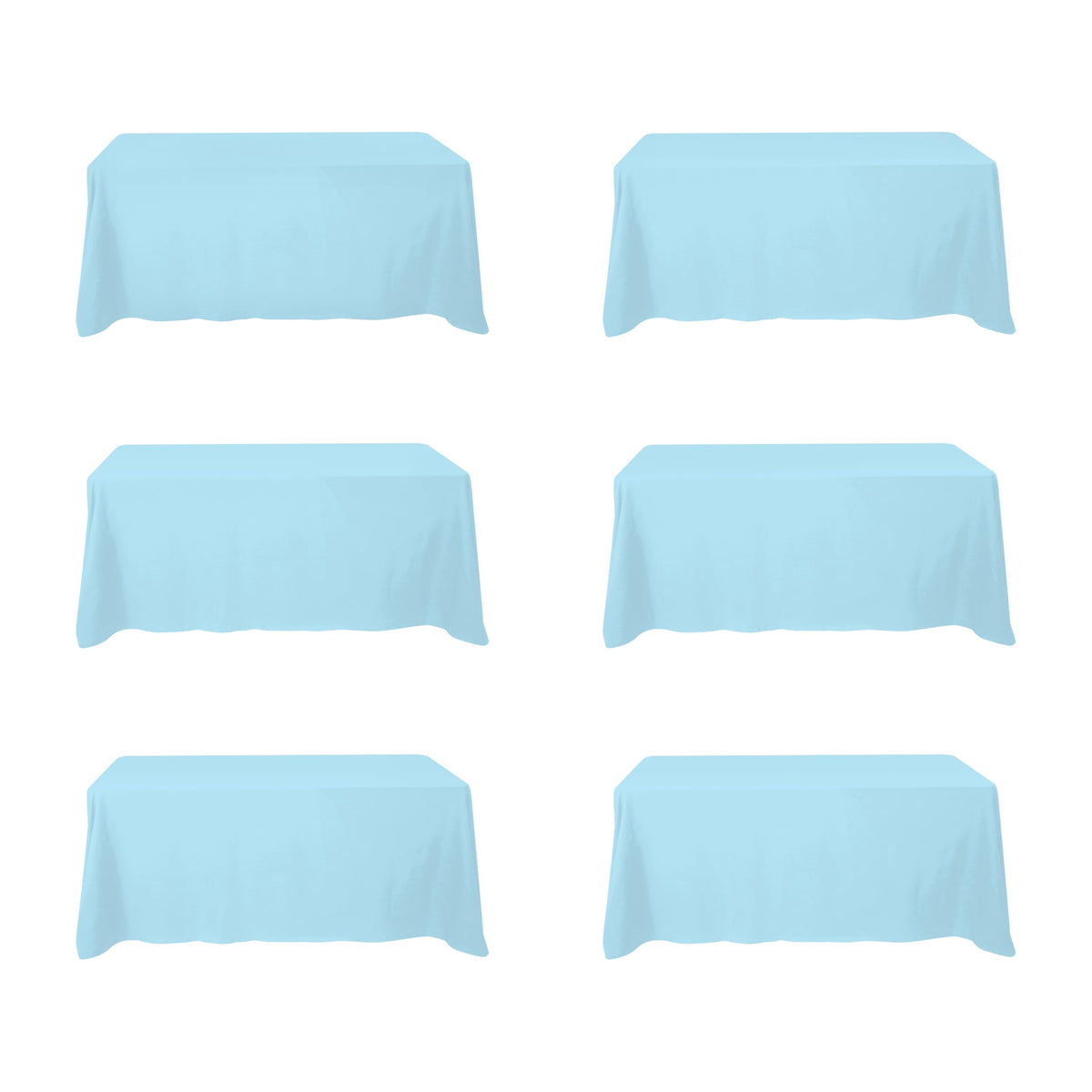 BRILLMAX 6 Pack White Tablecloths 60x126 Inch for 8ft Rectangle Tables