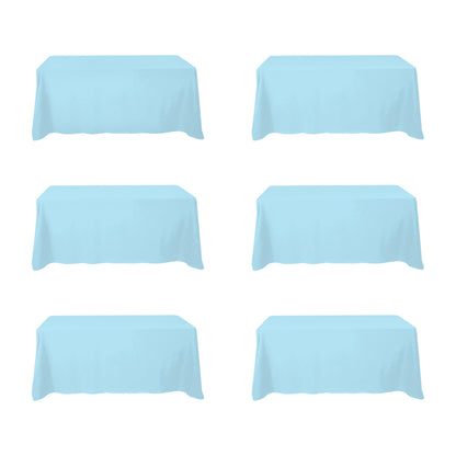 BRILLMAX 6 Pack White Tablecloths 60x126 Inch for 8ft Rectangle Tables