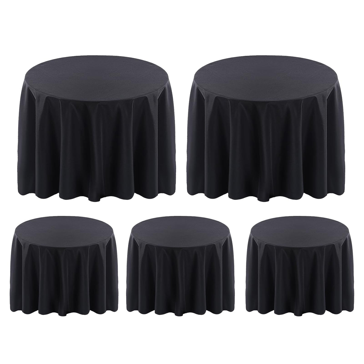 Surmente 90x156 Inch Black Tablecloth for 8 Foot Rectangle Tables
