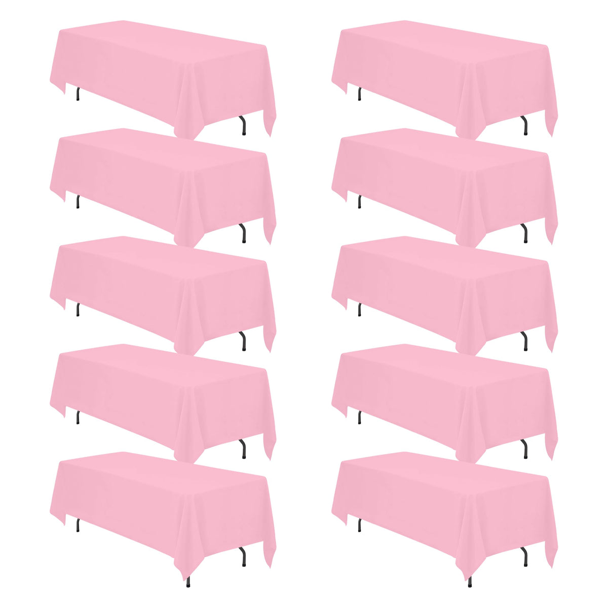 BRILLMAX 6 Pack White Tablecloths 60x126 Inch for 8ft Rectangle Tables