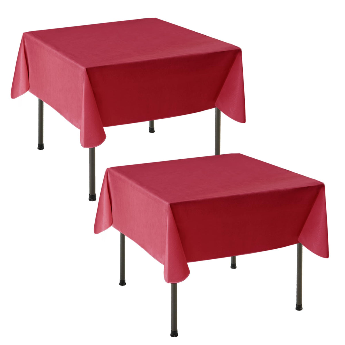 Waterproof Vinyl White Tablecloth With Flannel Backing 2 Pcs 60x120 In