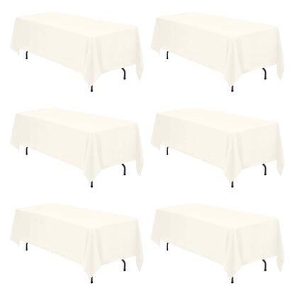 BRILLMAX 6 Pack White Tablecloths 60x126 Inch for 8ft Rectangle Tables