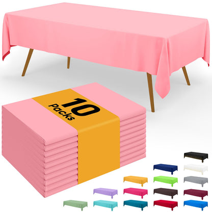 Smiry Plastic Disposable Waterproof Table Cloth - 54 x 108 Inch, 6 Packs