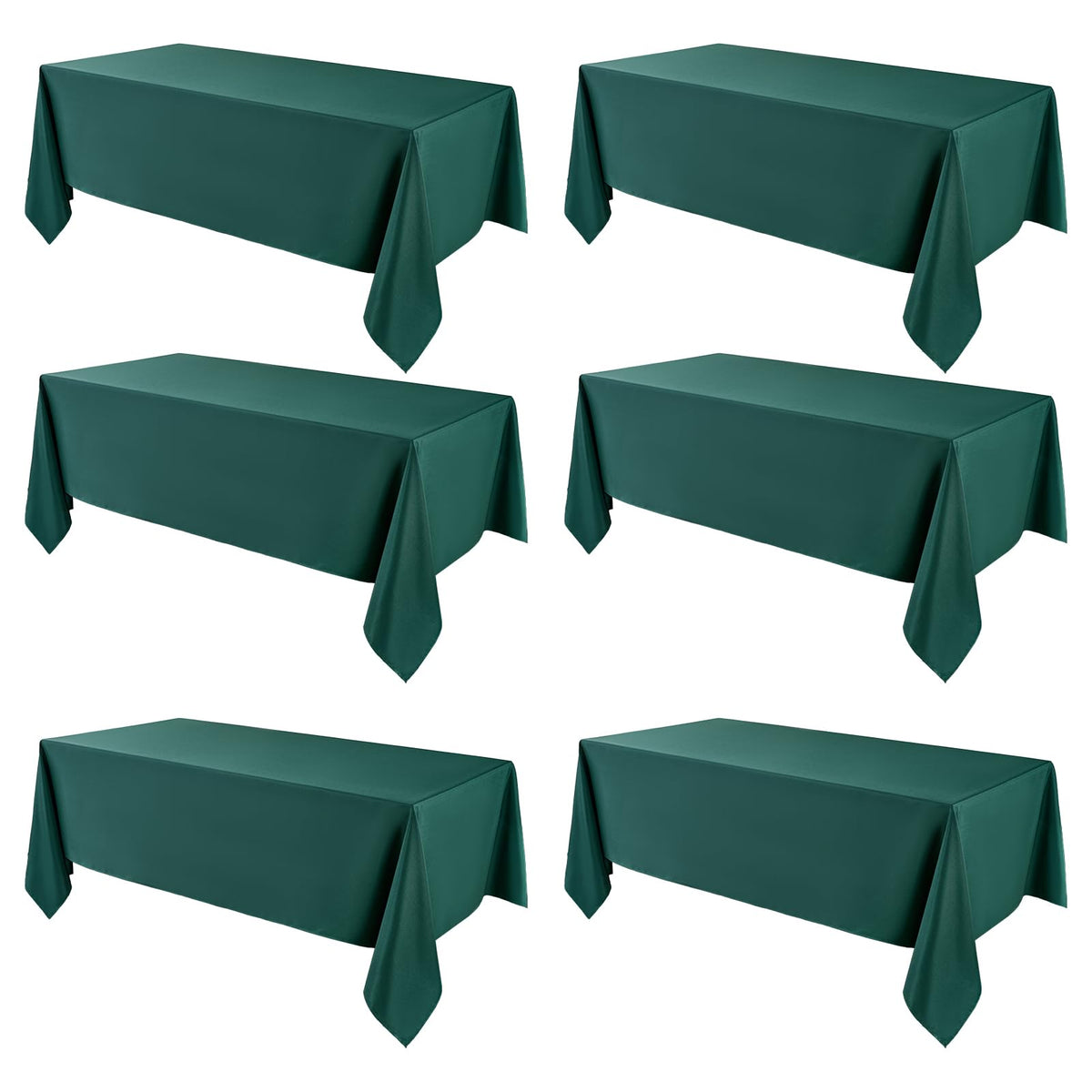 VidaFete Classic Series 10 Pack 90 * 132inch White Rectangle Tablecloth