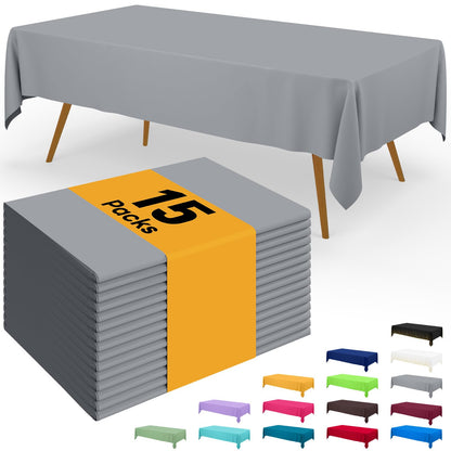 Smiry Plastic Disposable Waterproof Table Cloth - 54 x 108 Inch, 6 Packs