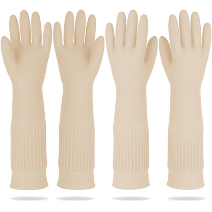 Mamison Rubber Dishwashing Gloves, Non-Slip Kitchen, Pink Medium, 2 Pairs