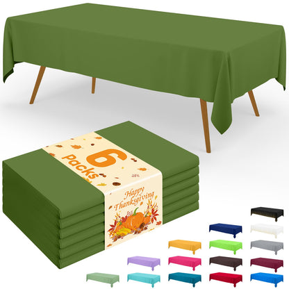 Smiry Plastic Disposable Waterproof Table Cloth - 54 x 108 Inch, 6 Packs