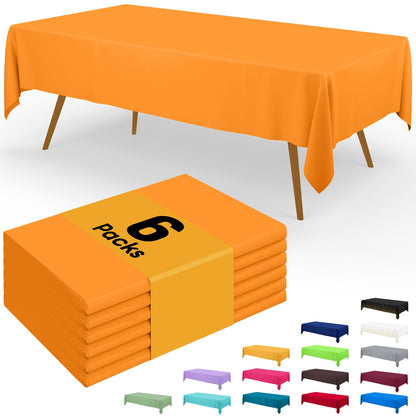 Smiry Plastic Disposable Waterproof Table Cloth - 54 x 108 Inch, 6 Packs