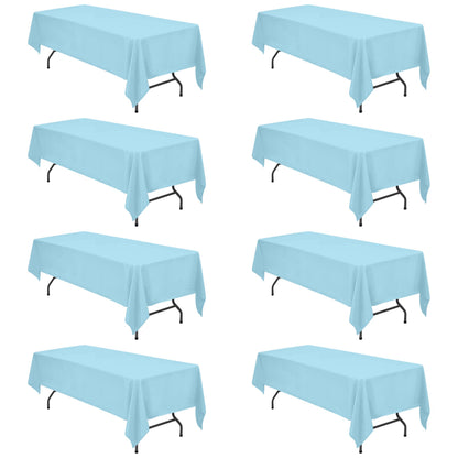 BRILLMAX 6 Pack White Tablecloths 60x126 Inch for 8ft Rectangle Tables