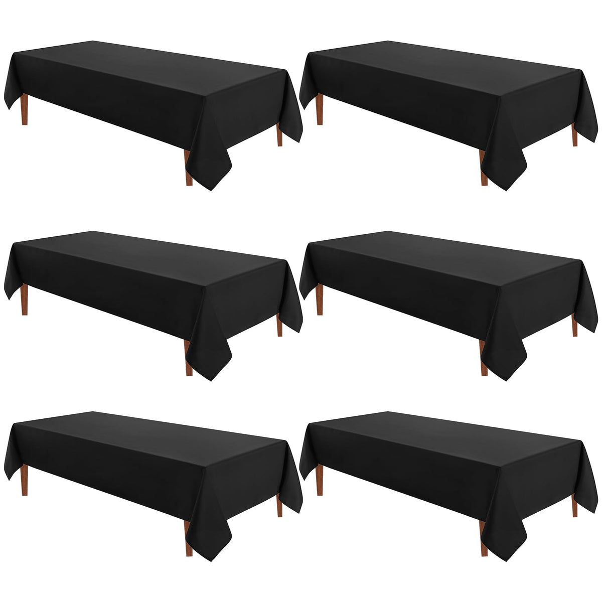 VidaFete Classic Series 10 Pack 90 * 132inch White Rectangle Tablecloth