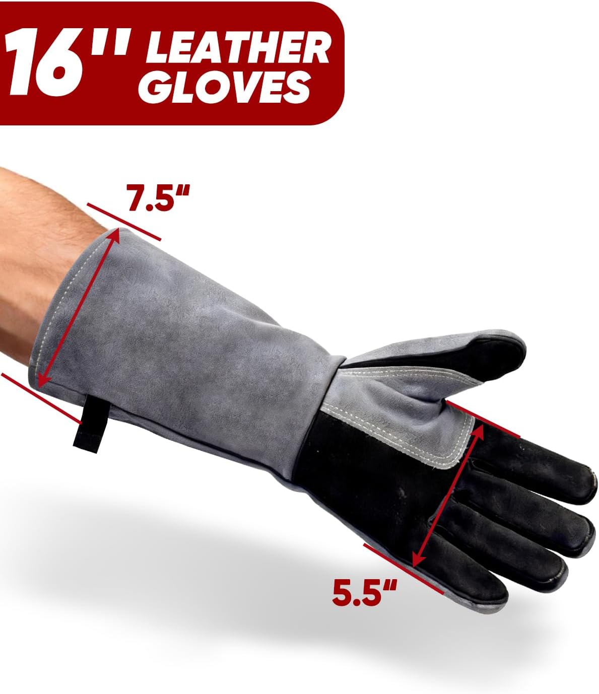 Welding Gloves 16 Inch, 932°F Heat Resistant (XXL)