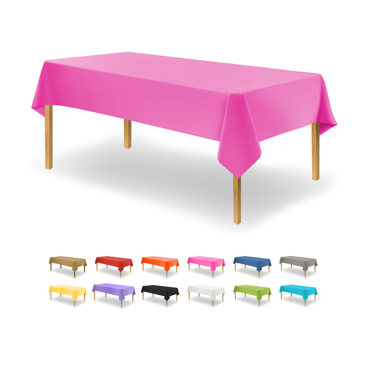 Party Dimensions White Disposable Plastic Tablecloth for Rectangle Tables (12 Pack) Table Cloths for Parties, Events & Weddings, Indoors Outdoors, 54 x 108 inches, Plastic Table Cover