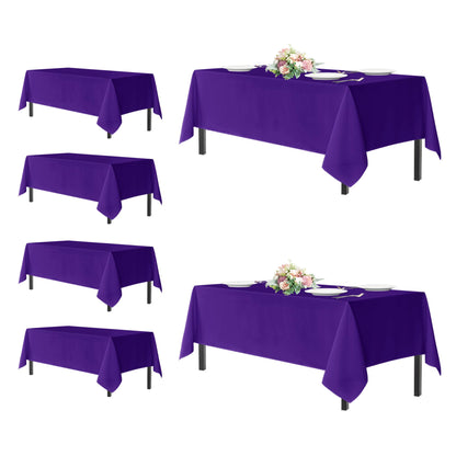 sancua 2 Pack White Table Cloth 60x102 Inch for 6 Feet Rectangle Tables