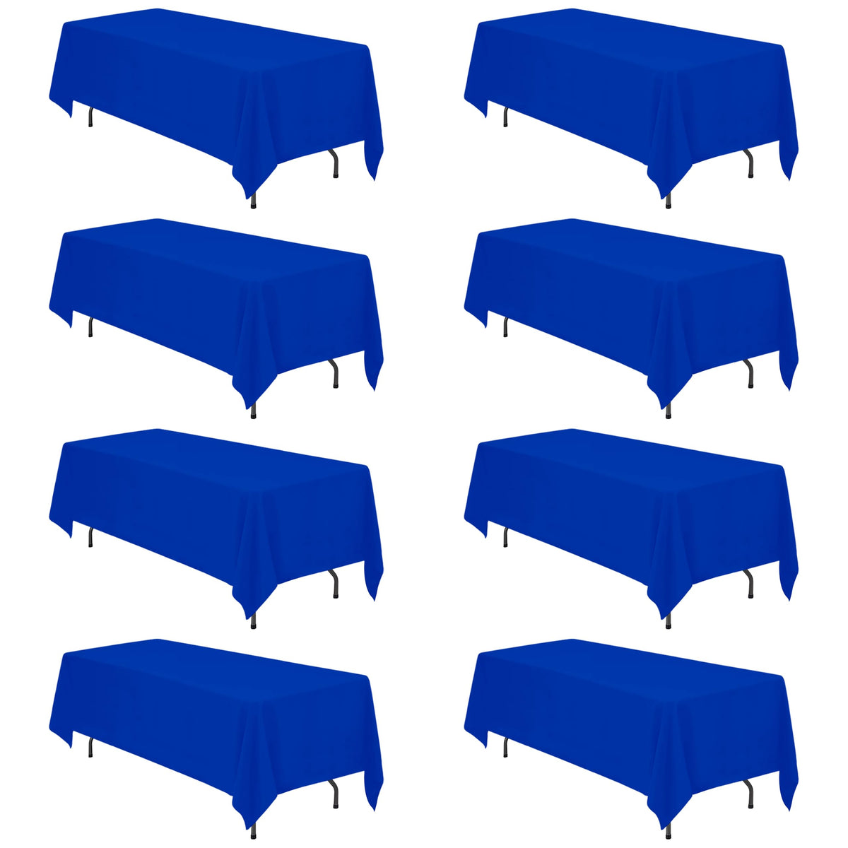 BRILLMAX 6 Pack White Tablecloths 60x126 Inch for 8ft Rectangle Tables