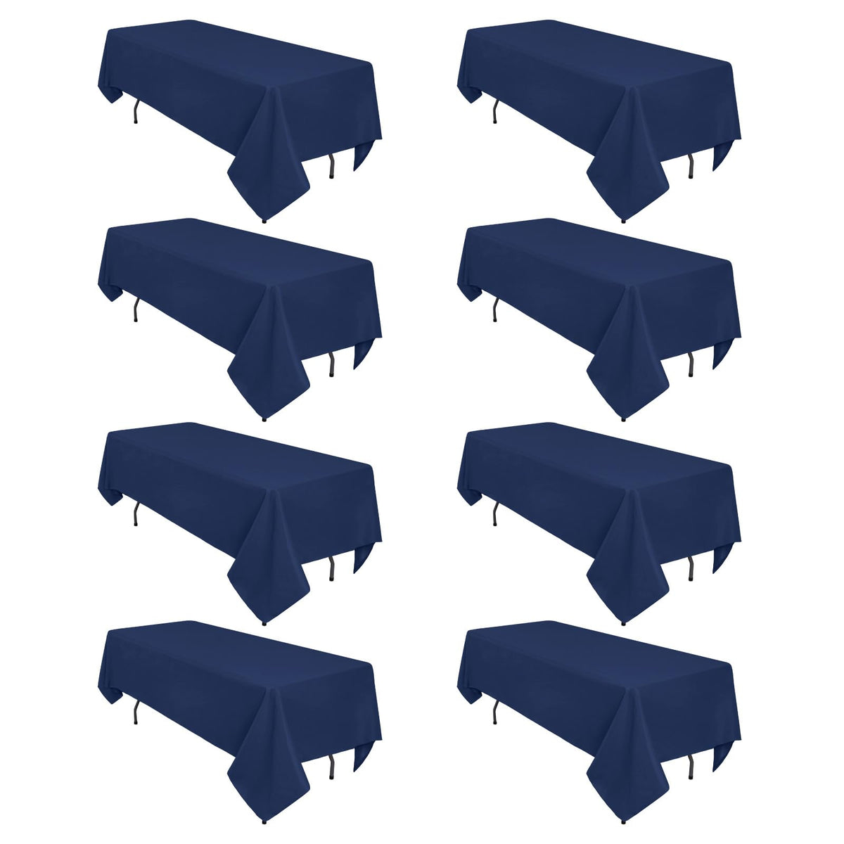 12 Pack Black Tablecloths Rectangle 60 x 102 Inch for 6 Foot Tables