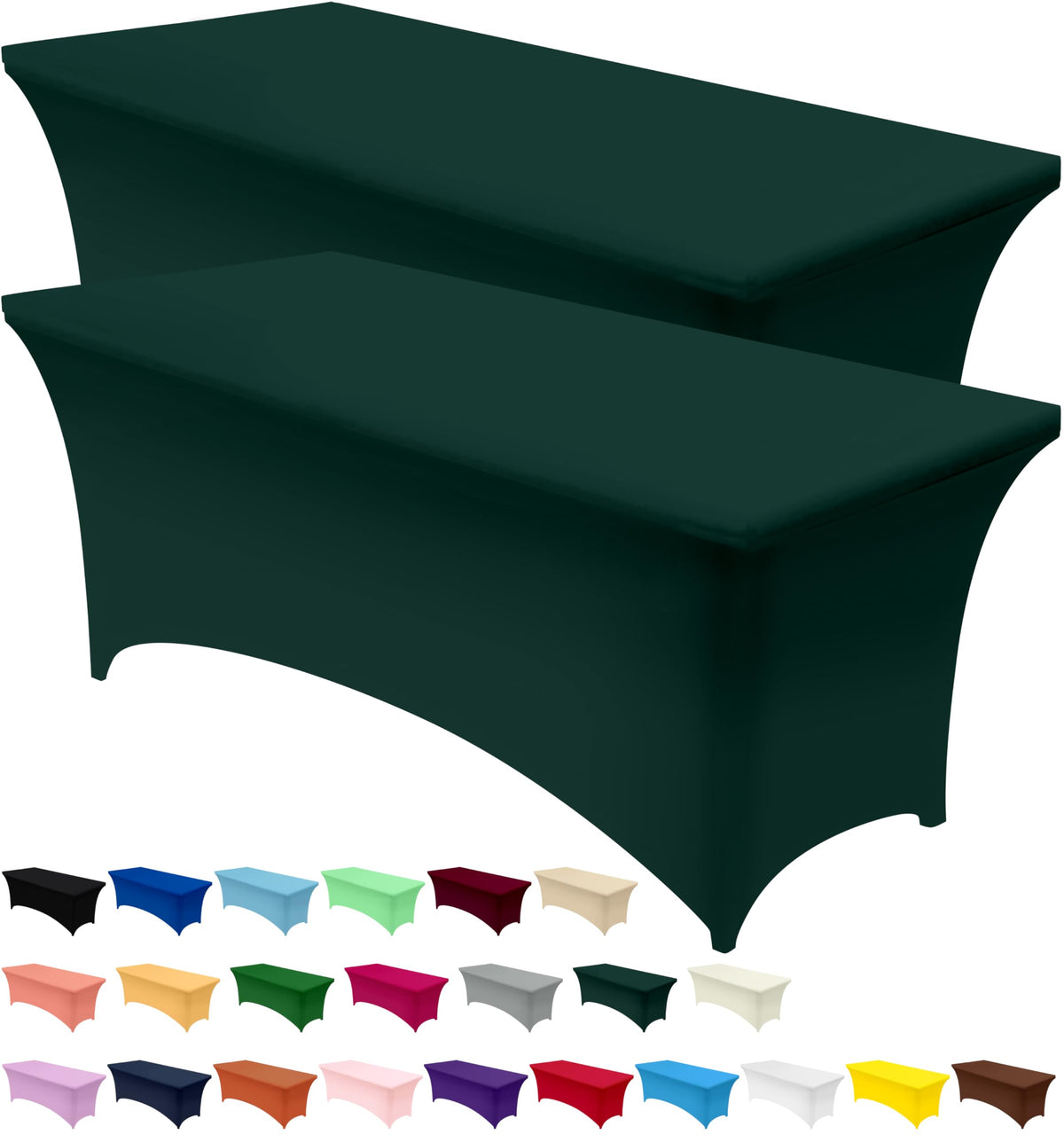 Utopia Kitchen Spandex Table Cloth 2 Pack [4FT, 48Lx30Wx30H Inch, Black]