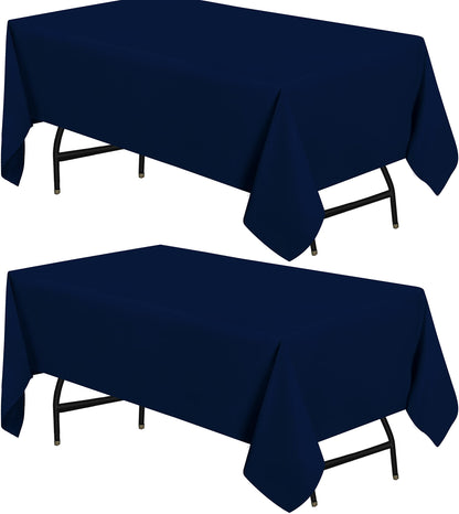 Utopia Kitchen Rectangle Table Cloth 2 Pack [60x102 Inches, Black]