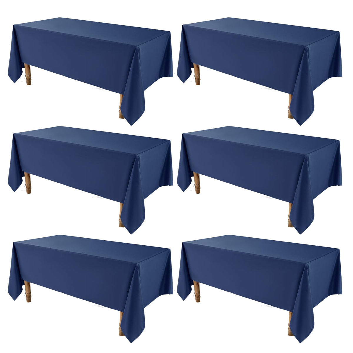 VidaFete Classic Series 10 Pack 90 * 132inch Black Rectangle Tablecloth