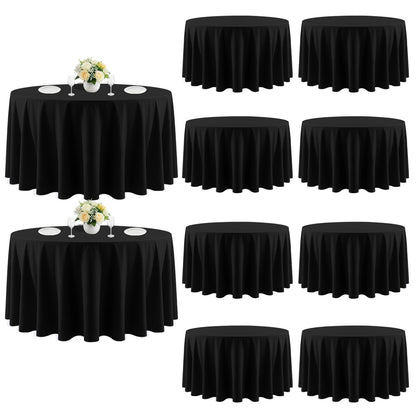 White Rectangle Table Cloth 60 x 102 Inch, 8 Pack