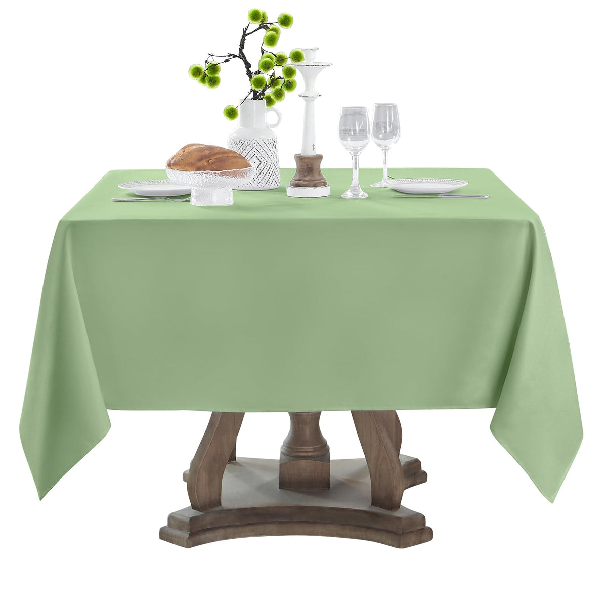 6 Pack Ivory Rectangle Tablecloths 60x120 Inch for 8ft Tables
