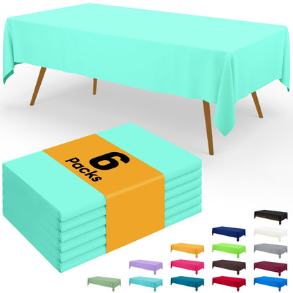 Smiry Plastic Disposable Waterproof Table Cloth - 54 x 108 Inch, 6 Packs